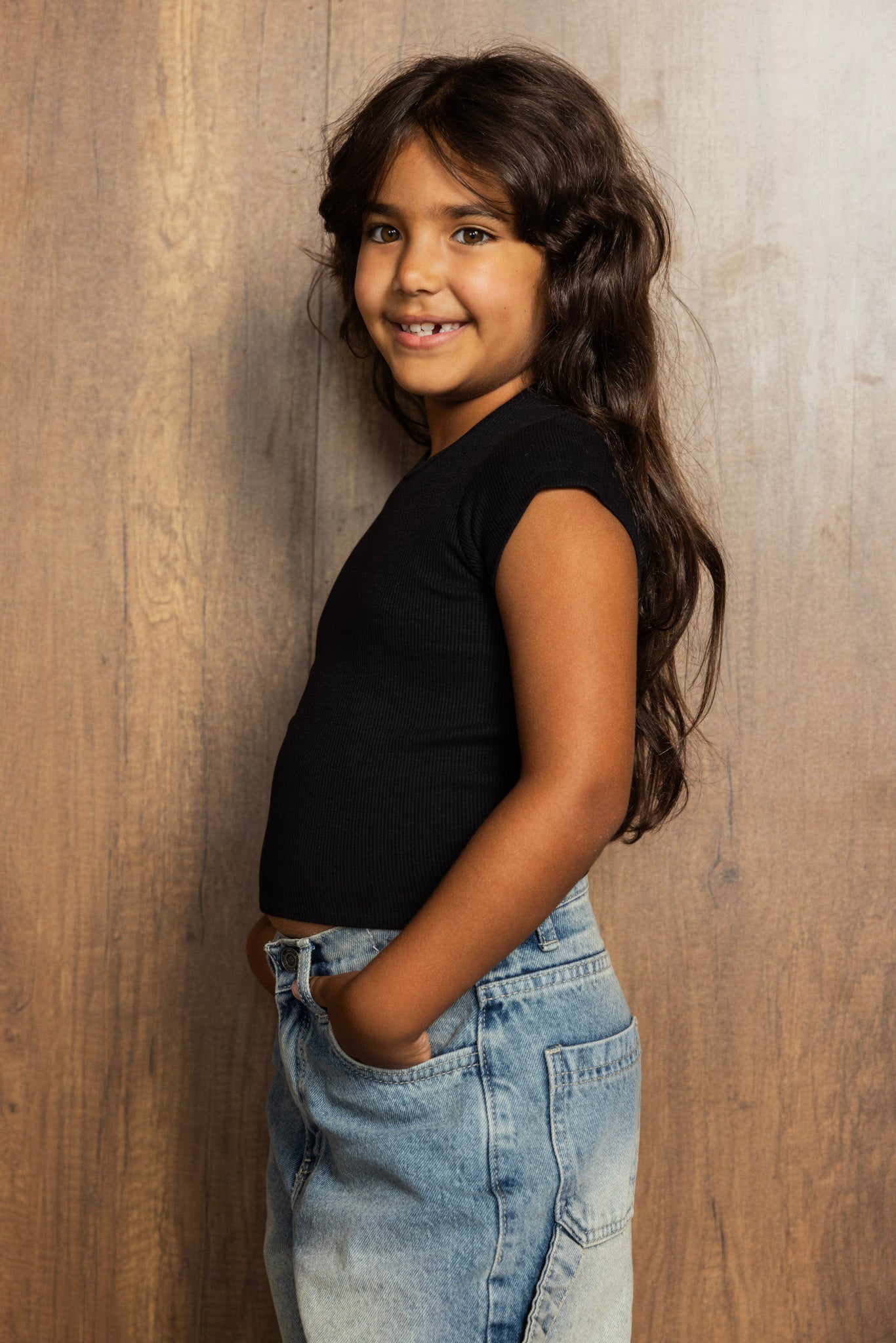 Short Sleeve Black Tank Top - Kids