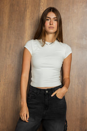 Short Sleeve White Tank Top - Adults