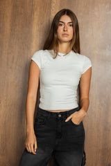 Short Sleeve White Tank Top - Adults