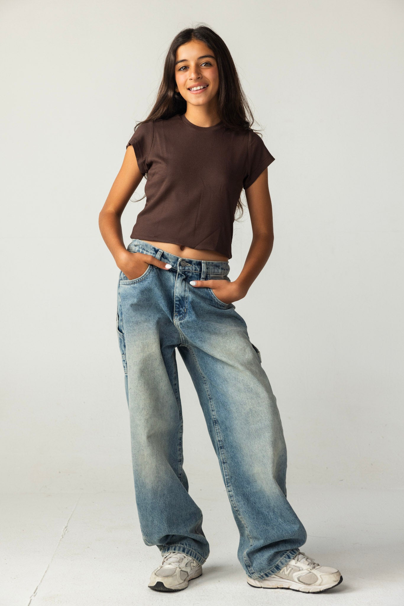 Short Sleeve Brown Tank Top - Kids