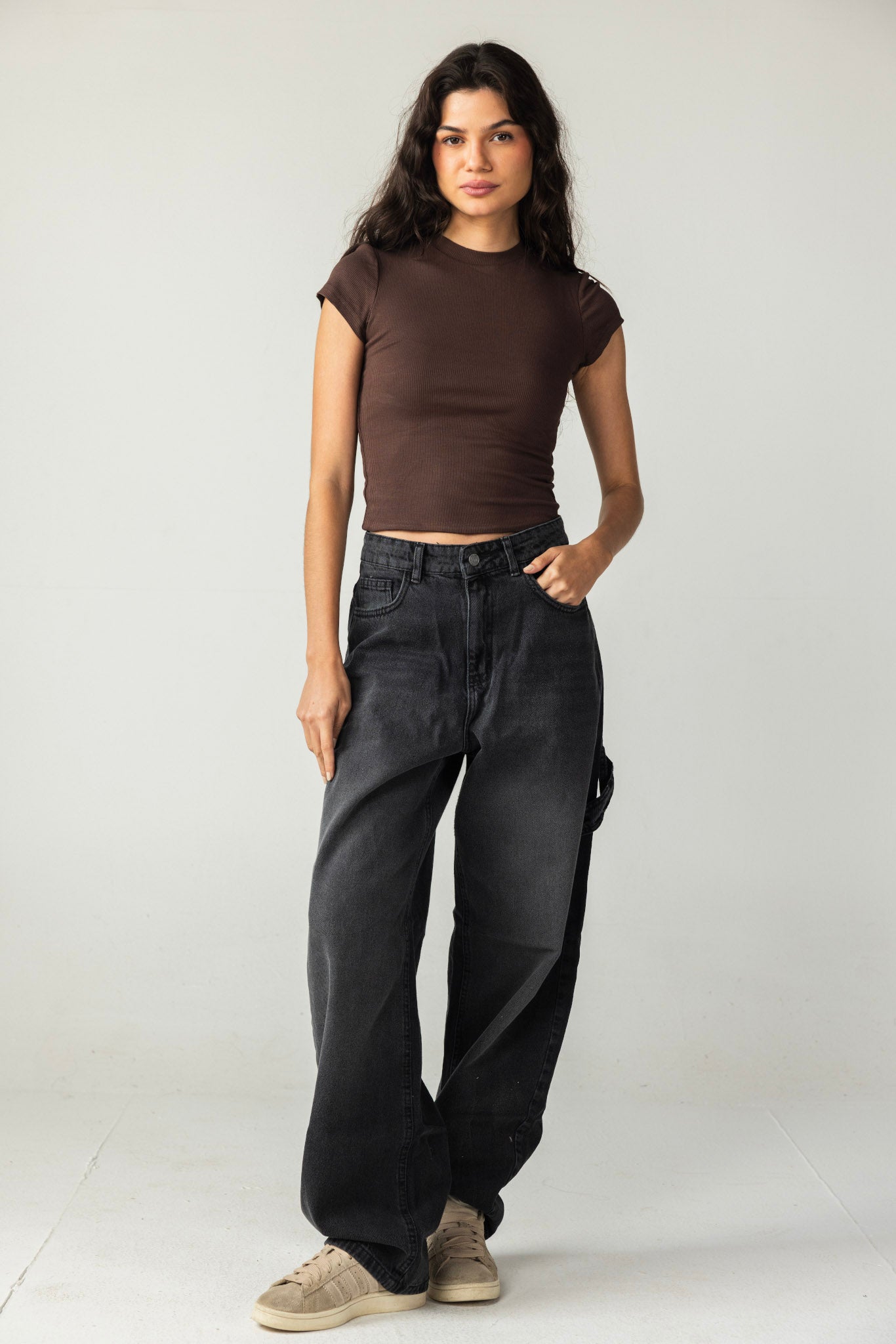 Short Sleeve Brown Tank Top - Adults