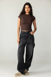 Short Sleeve Brown Tank Top - Adults