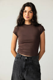 Short Sleeve Brown Tank Top - Adults