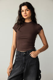 Short Sleeve Brown Tank Top - Adults