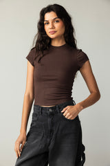 Short Sleeve Brown Tank Top - Adults