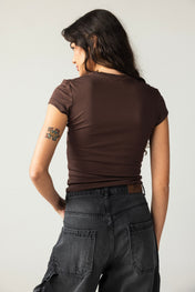 Short Sleeve Brown Tank Top - Adults