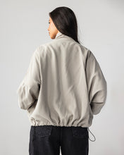 High Collar Bomber Jacket - Light Grey
