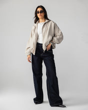 High Collar Bomber Jacket - Oatmeal
