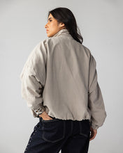 High Collar Bomber Jacket - Oatmeal
