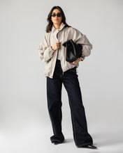 High Collar Bomber Jacket - Oatmeal