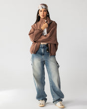 High Collar Bomber Jacket - Ash Brown