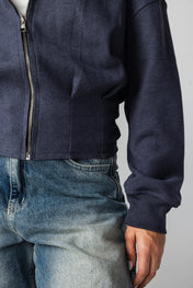 The Pleated Zip-Up Air Force Blue - Adults