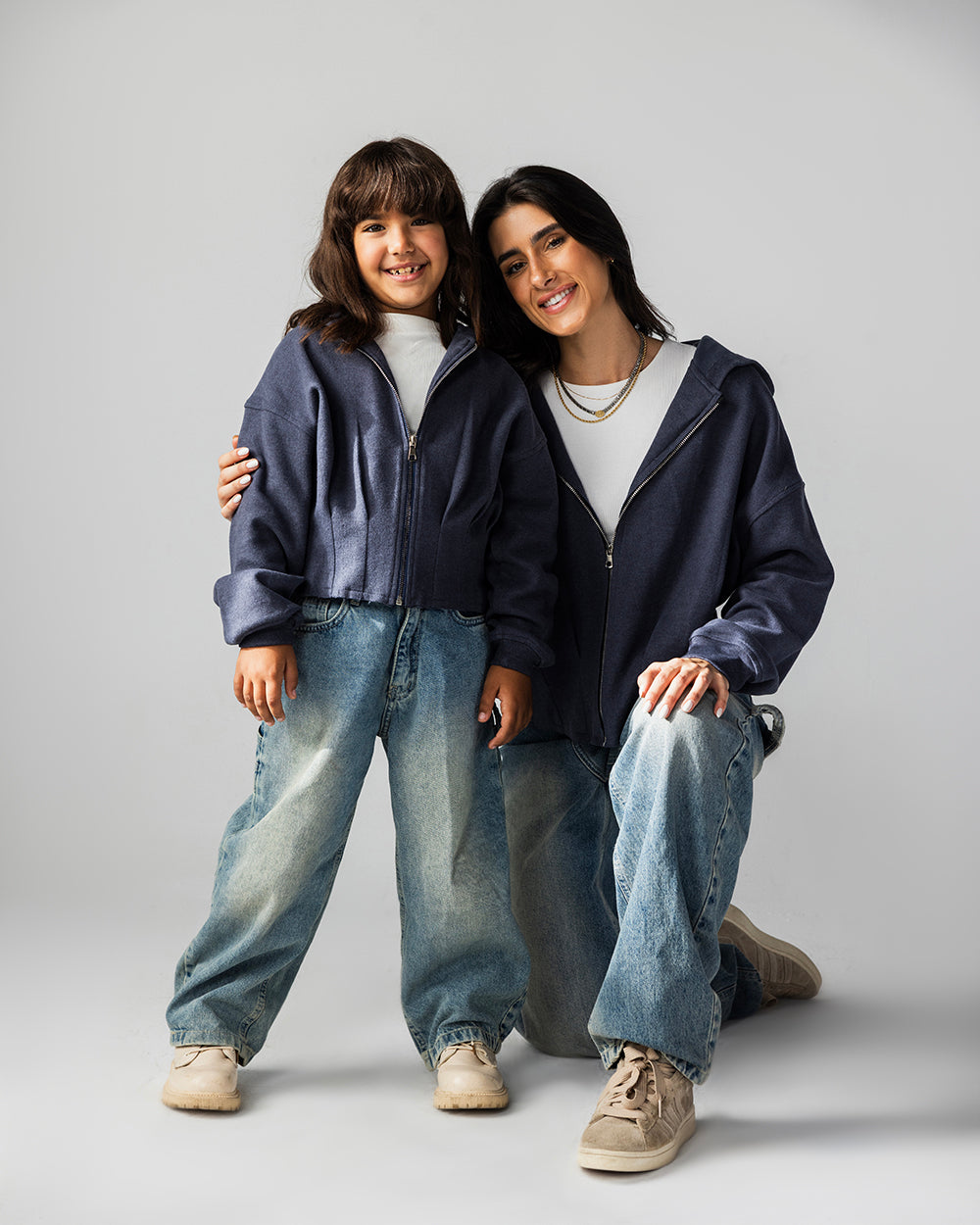The Pleated Zip-Up Air Force Blue - Kids