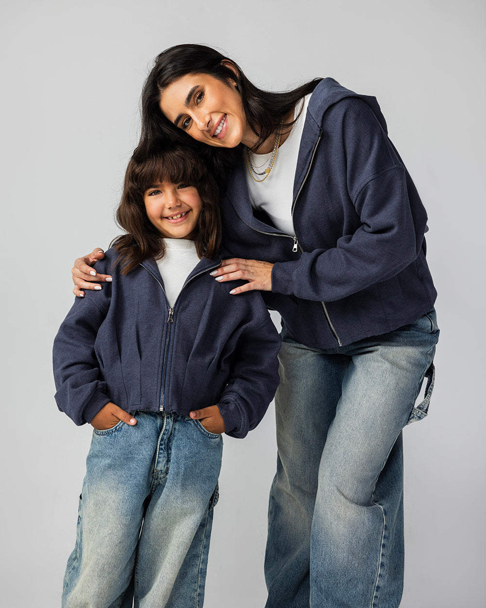 The Pleated Zip-Up Air Force Blue - Kids