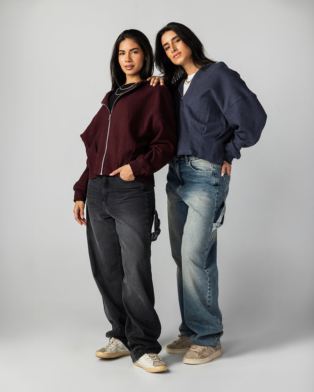 The Pleated Zip-Up Burgundy - Adults