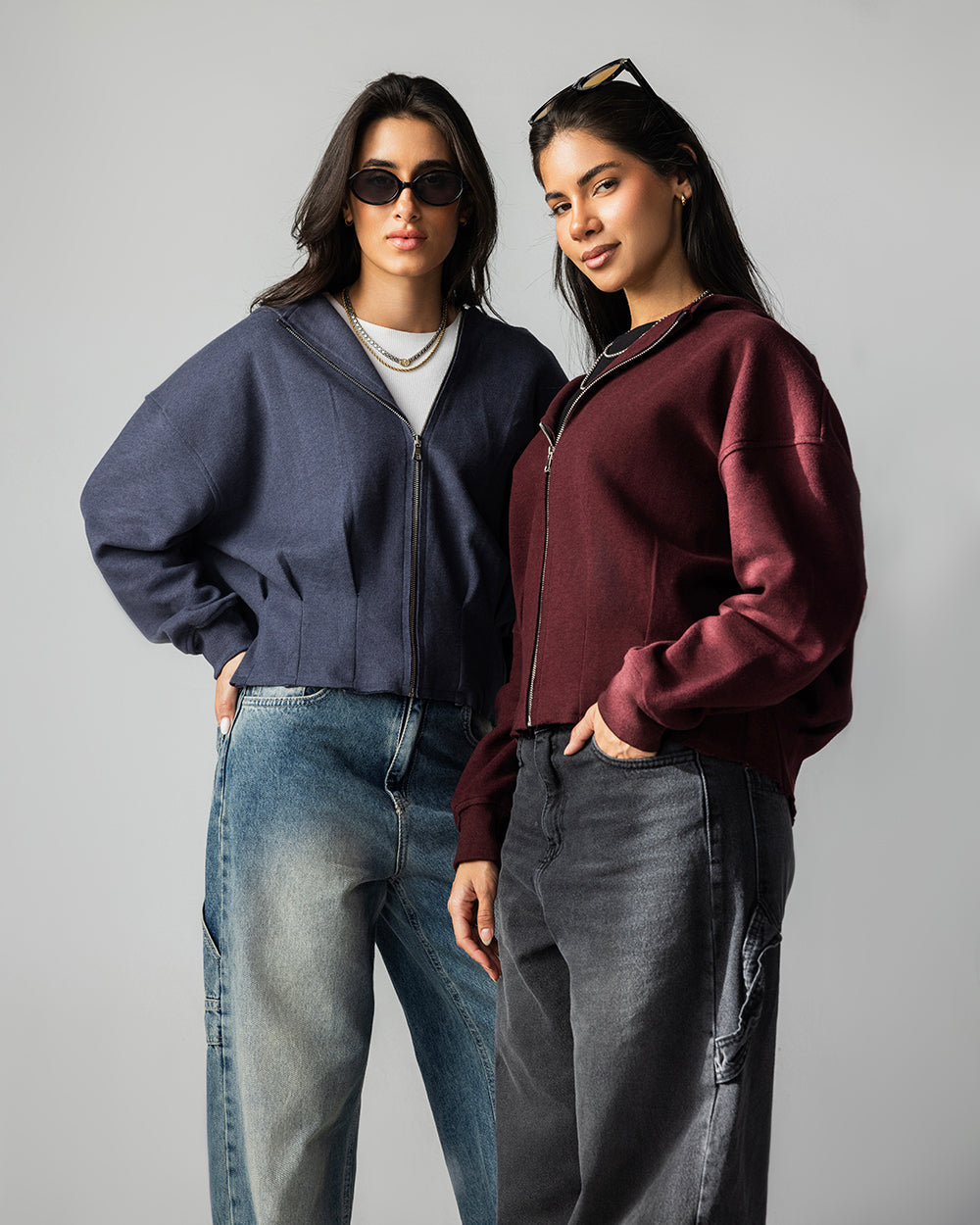 The Pleated Zip-Up Burgundy - Adults