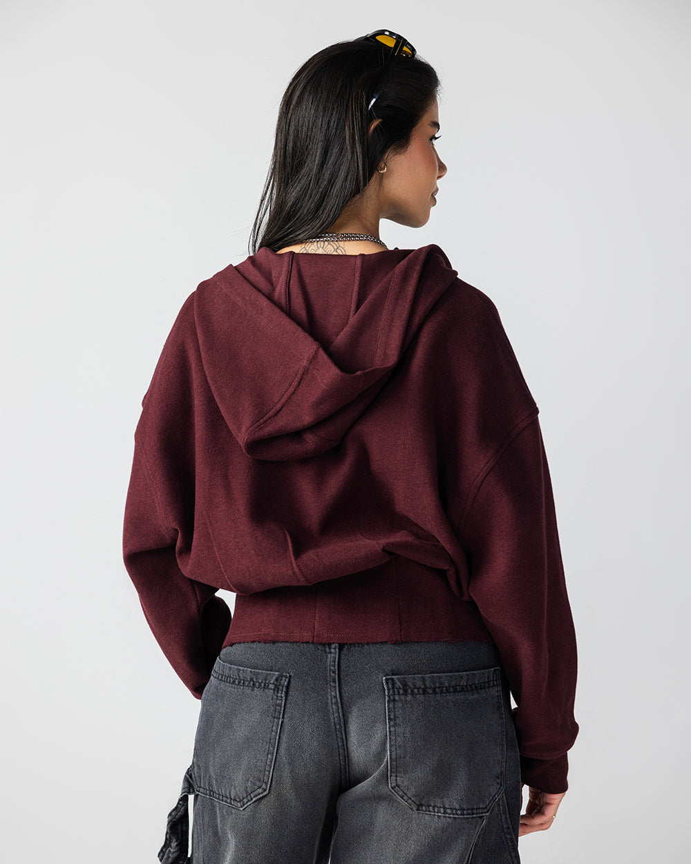 The Pleated Zip-Up Burgundy - Adults