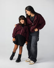 The Pleated Zip-Up Burgundy - Kids