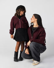 The Pleated Zip-Up Burgundy - Kids