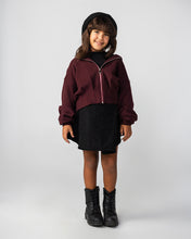 The Pleated Zip-Up Burgundy - Kids