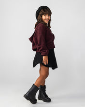 The Pleated Zip-Up Burgundy - Kids