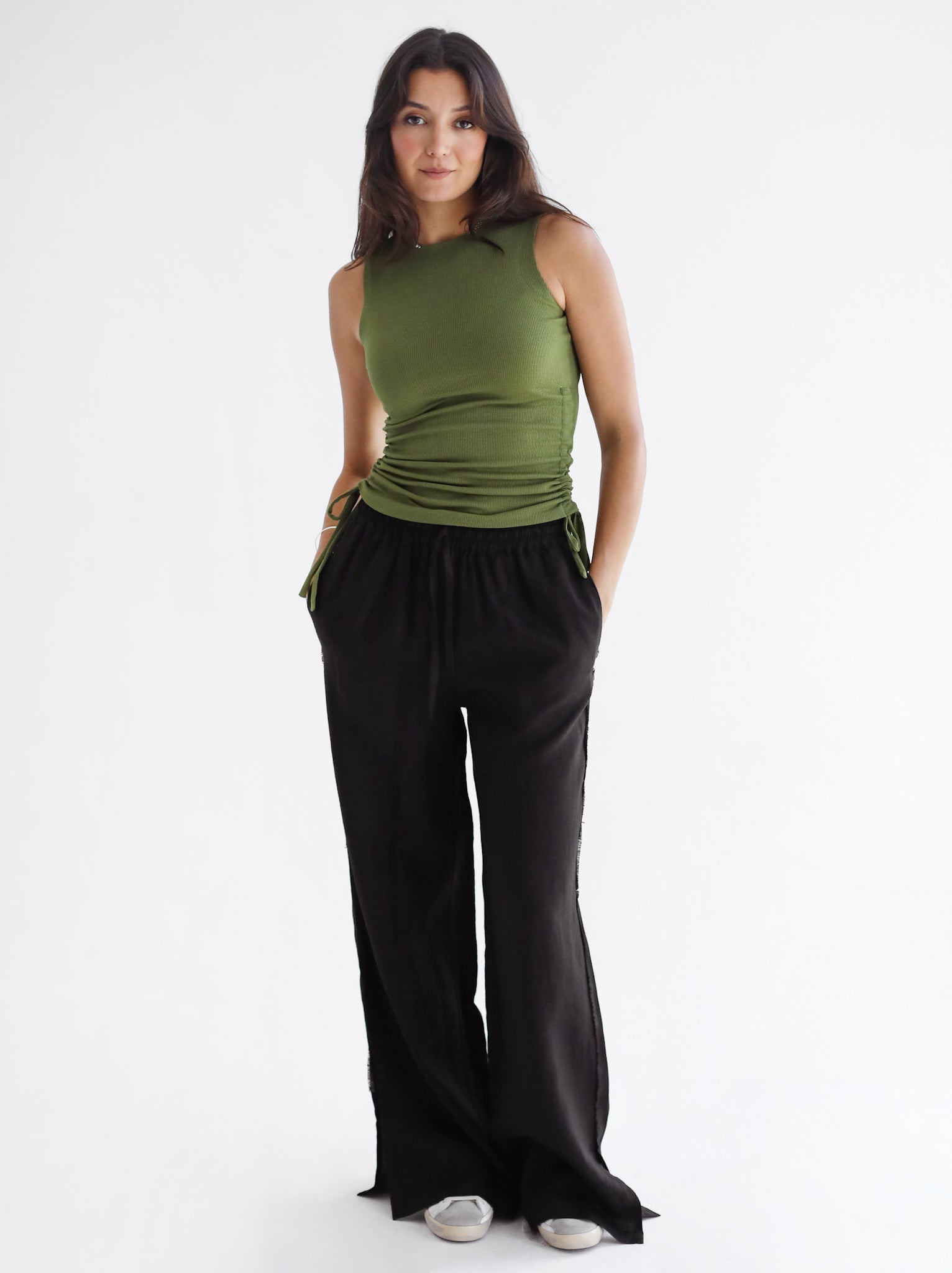 Adjustable Tank Top Olive- Adults