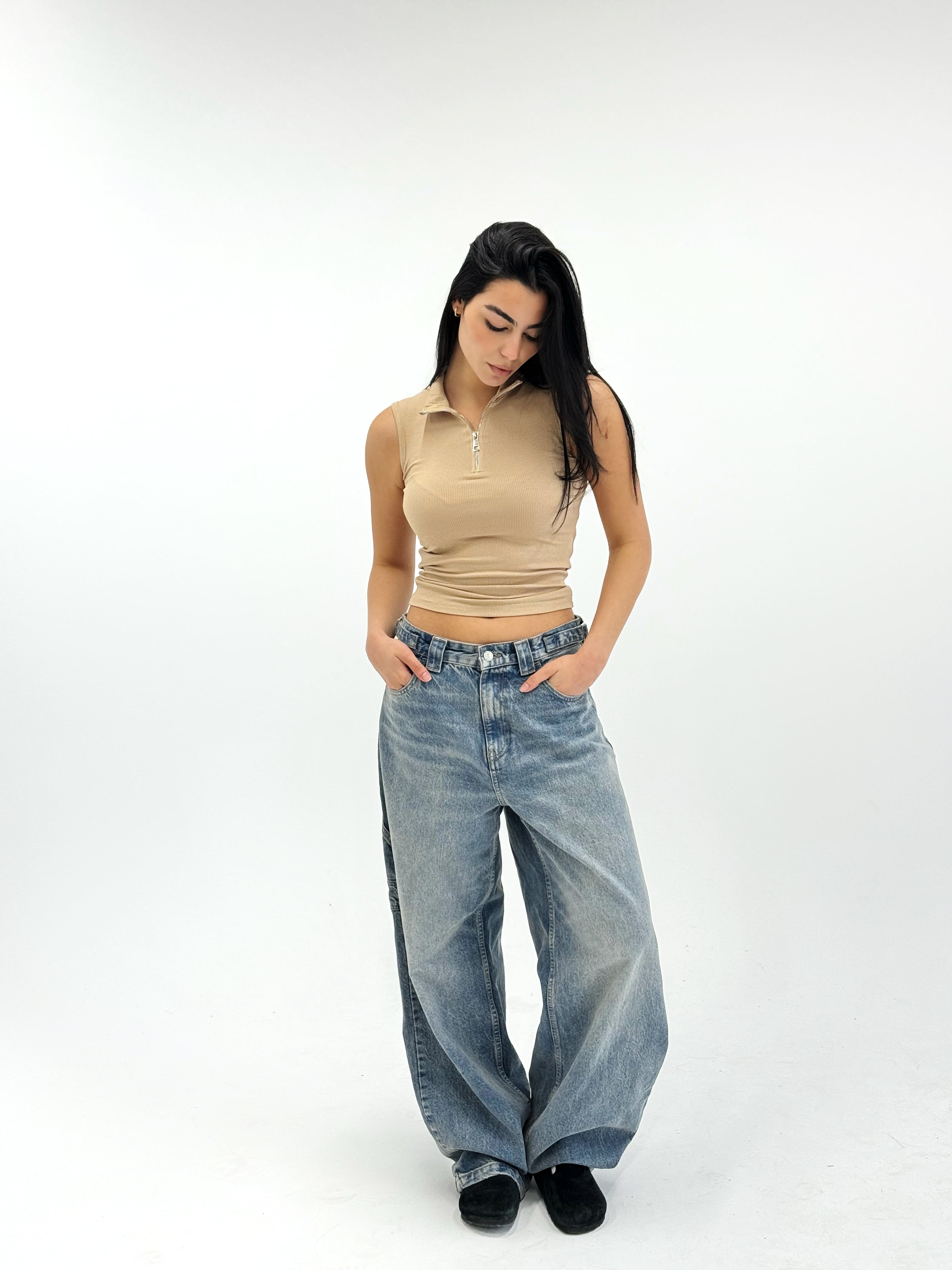 Zipit Tank Top Beige - Adults