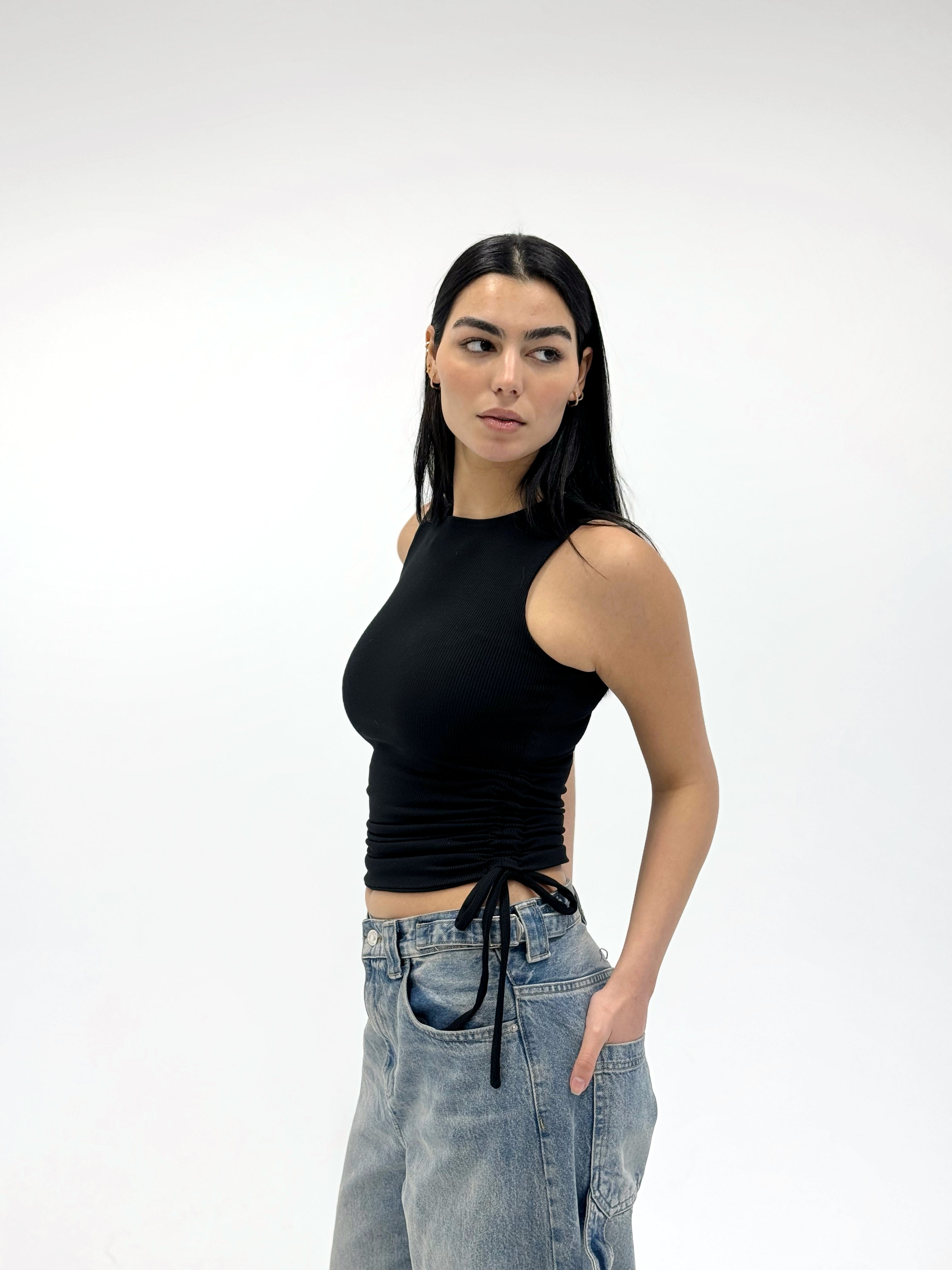 Adjustable Tank Top Black - Adults