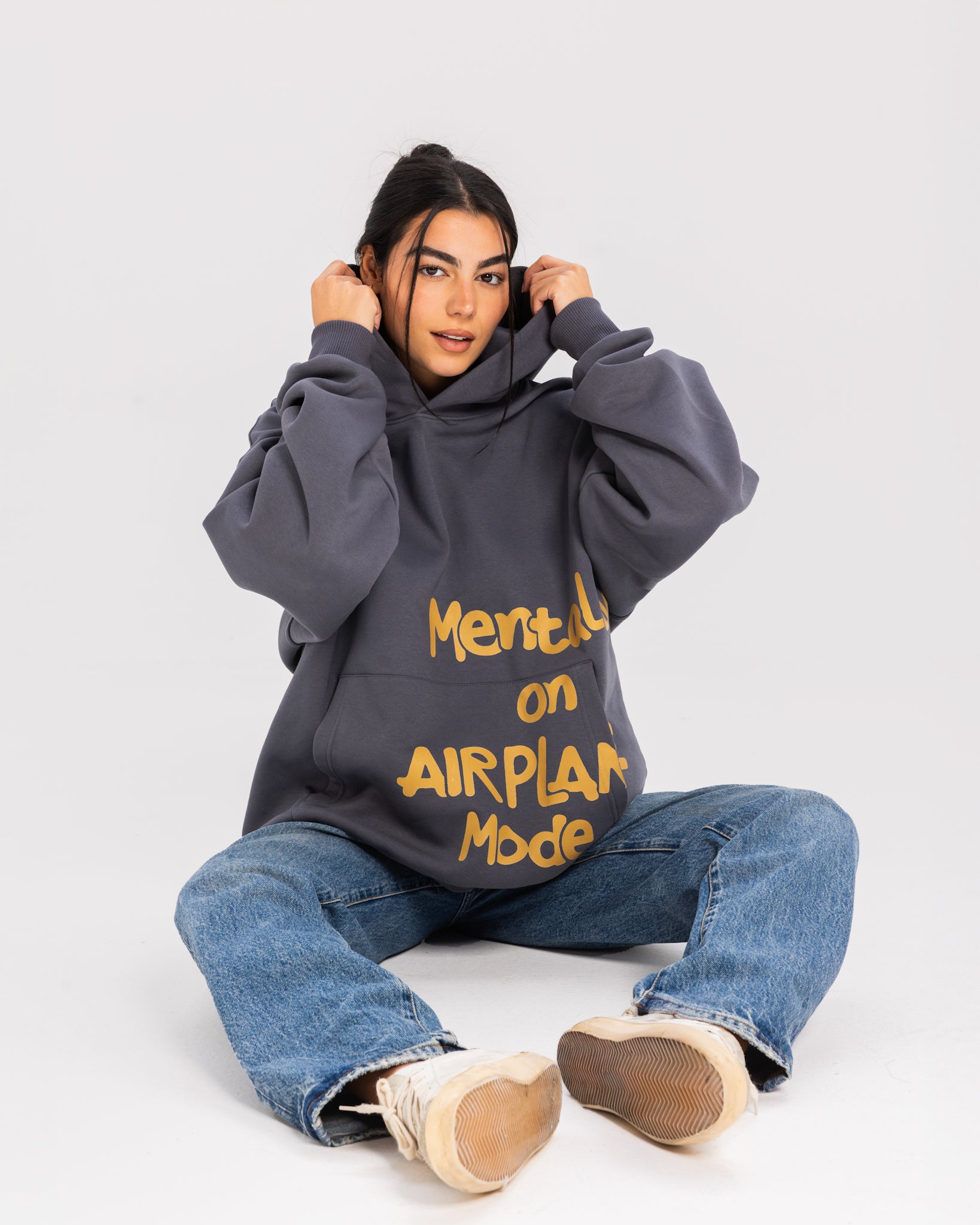 Airplane Mode Grey Hoodie - Adults