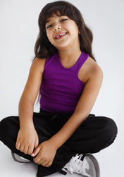 Cutout Tank Top Purple- kids