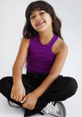 Cutout Tank Top Purple- kids