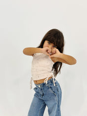 Adjustable Gilded Tank Top Beige - Kids