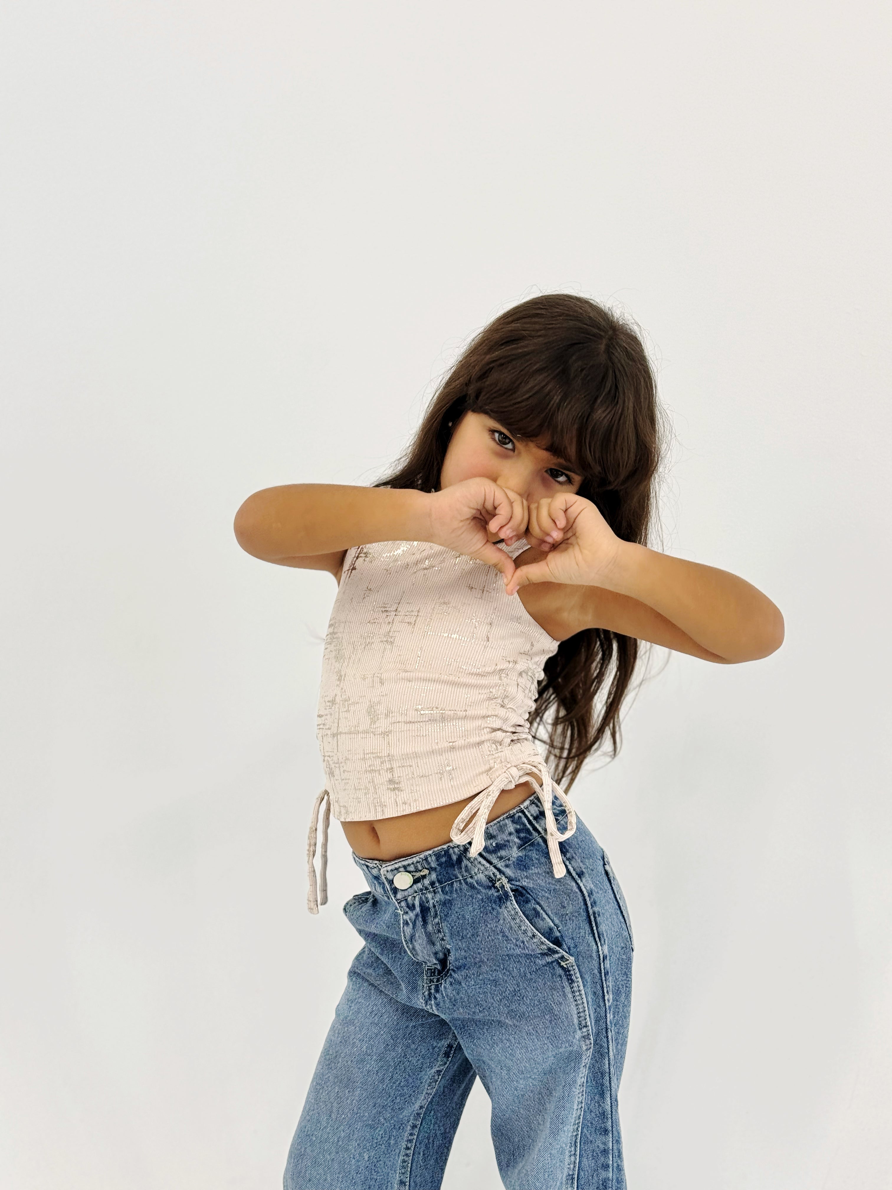 Adjustable Gilded Tank Top Beige - Kids