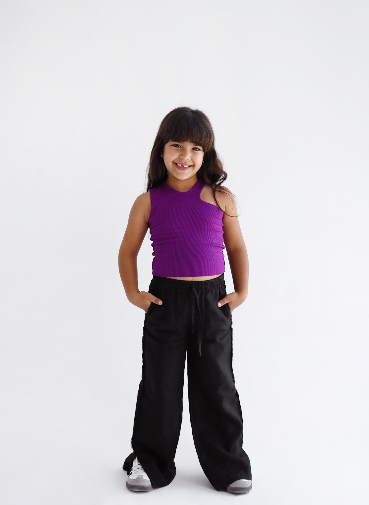 Cutout Tank Top Purple- kids