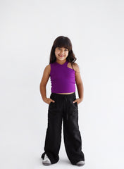 Cutout Tank Top Purple- kids