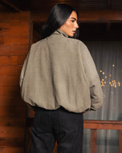 High Collar Bomber Jacket - Olive Green