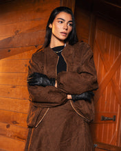 Threaded Motif Suede Jacket Brown - Adults