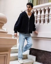 Midnight Zip Relaxed Hoodie