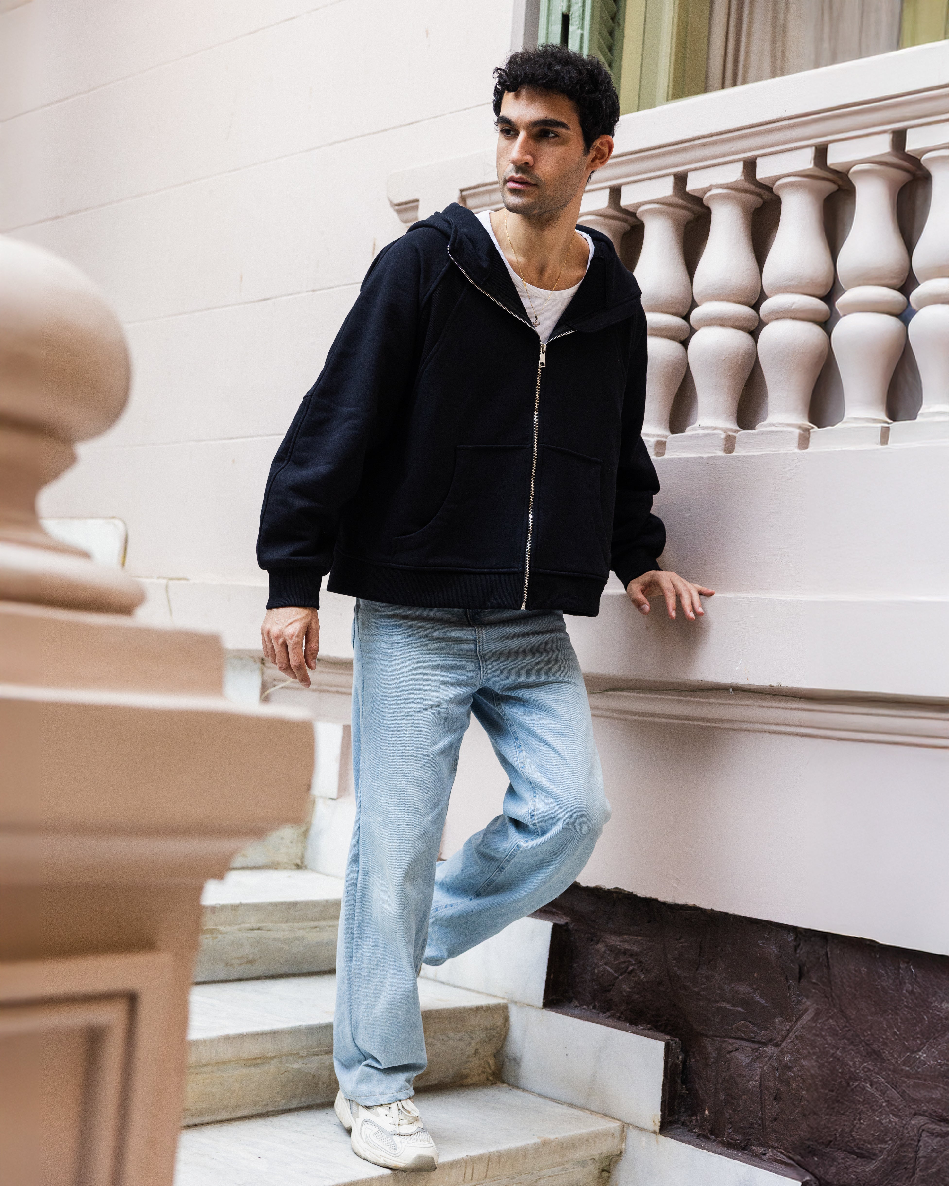 Midnight Zip Relaxed Hoodie