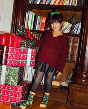 Cable Sweater Burgundy- Kids