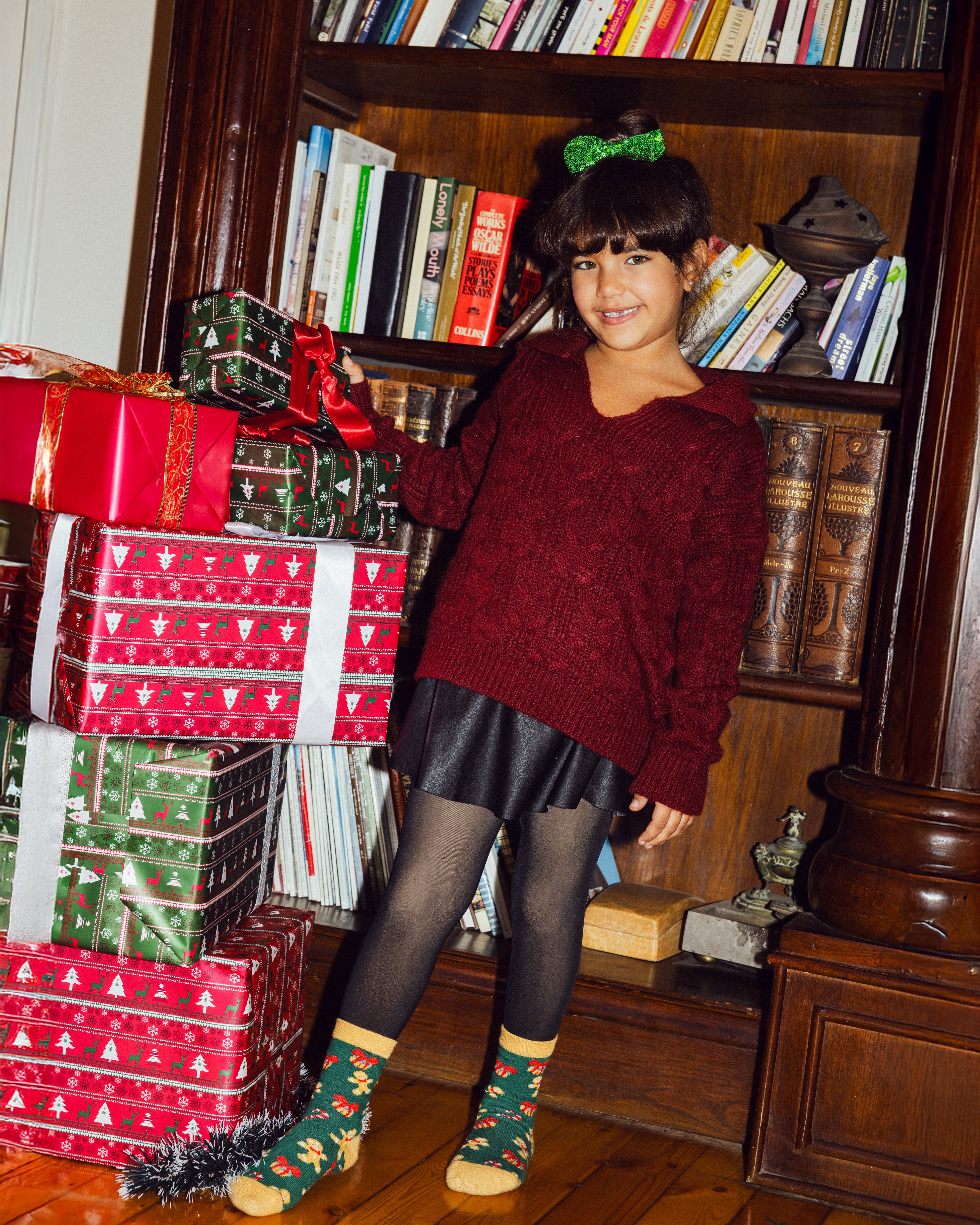 Cable Sweater Burgundy- Kids