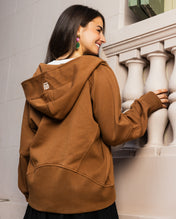 Midnight Zip Relaxed Hoodie Brandy Brown - Adults