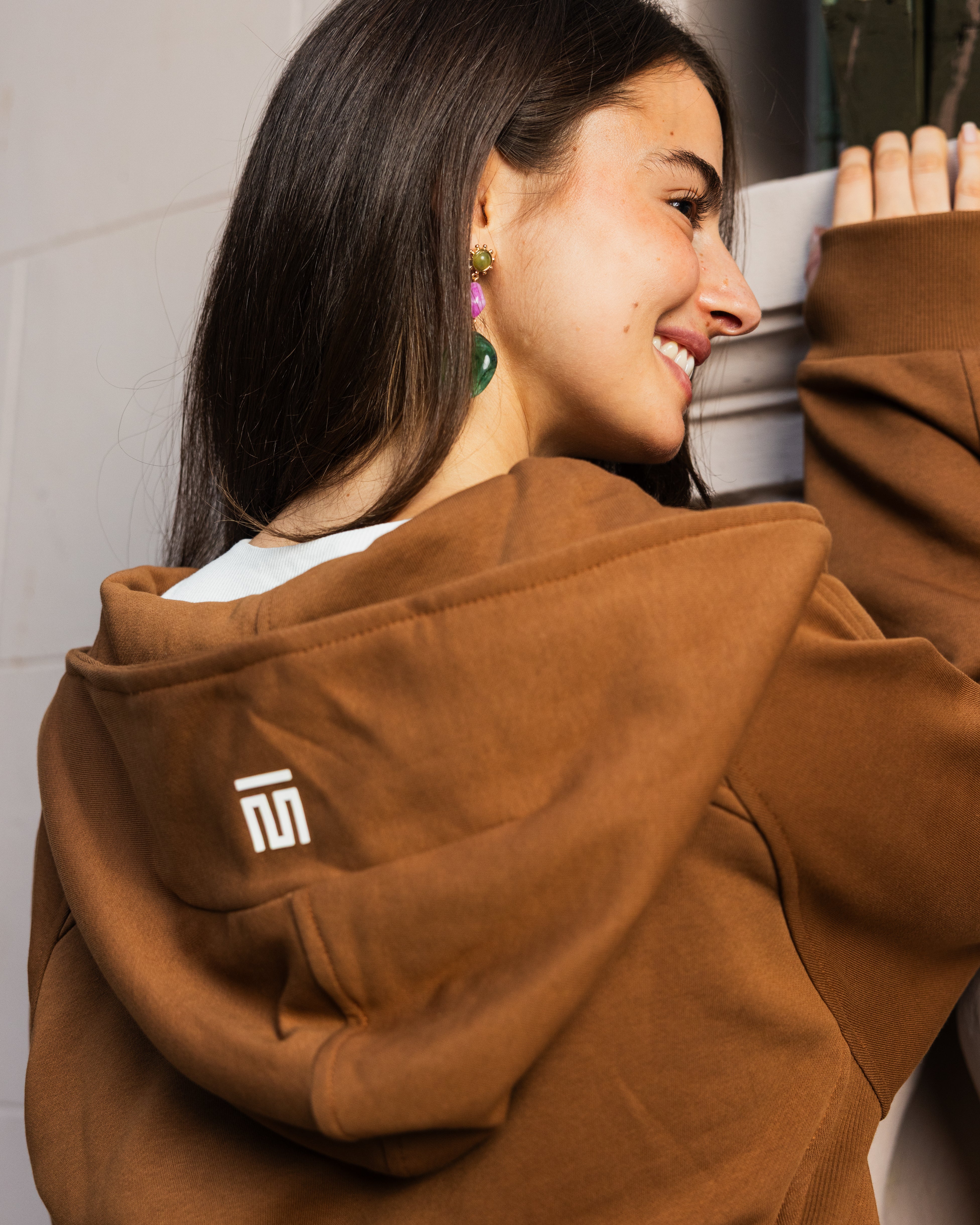 Midnight Zip Relaxed Hoodie Brandy Brown - Adults