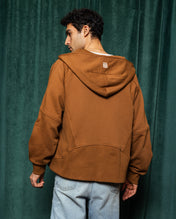 Midnight Zip Relaxed Hoodie Brandy Brown - Adults