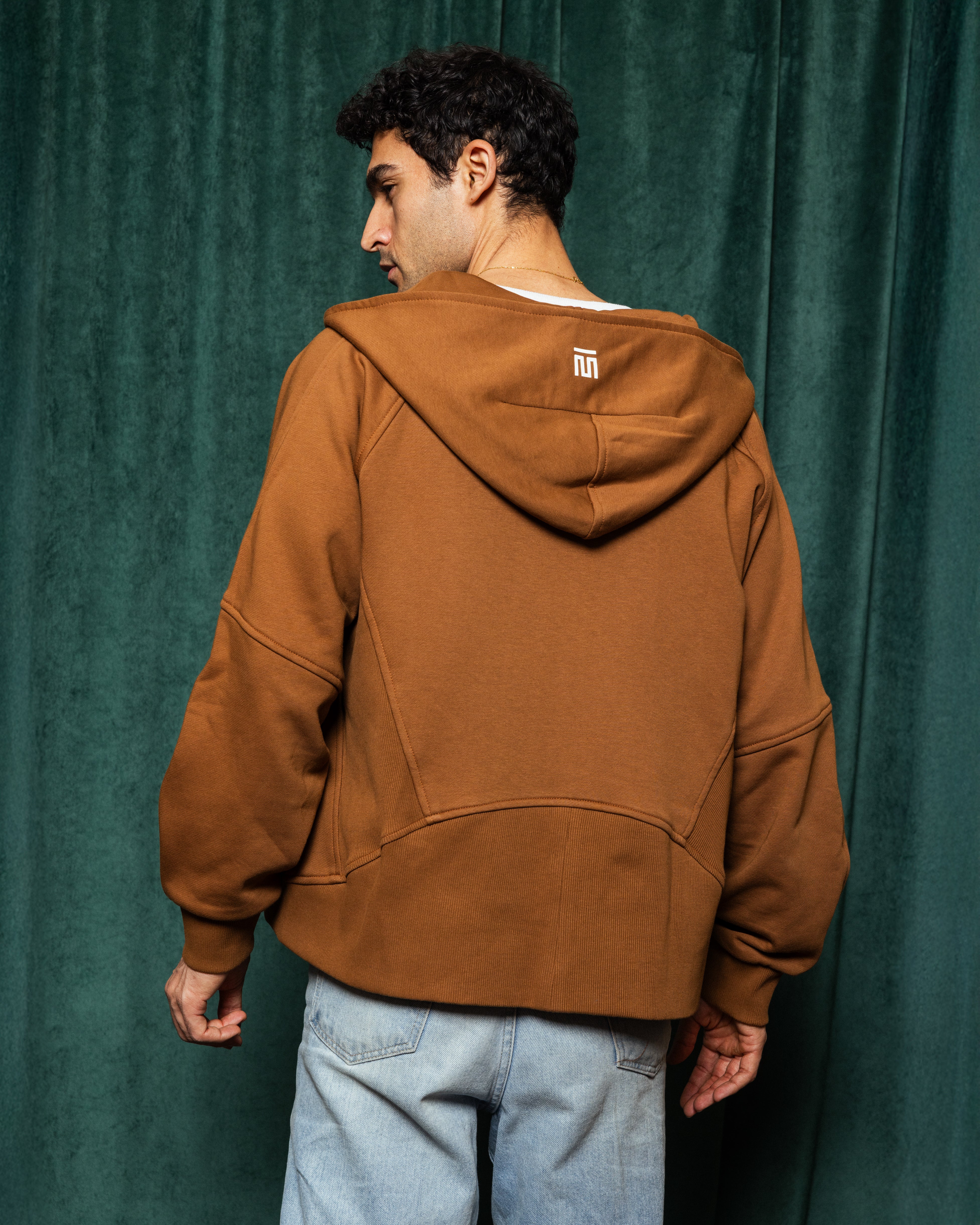 Midnight Zip Relaxed Hoodie Brandy Brown - Adults