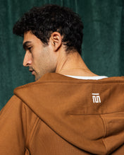 Midnight Zip Relaxed Hoodie Brandy Brown - Adults