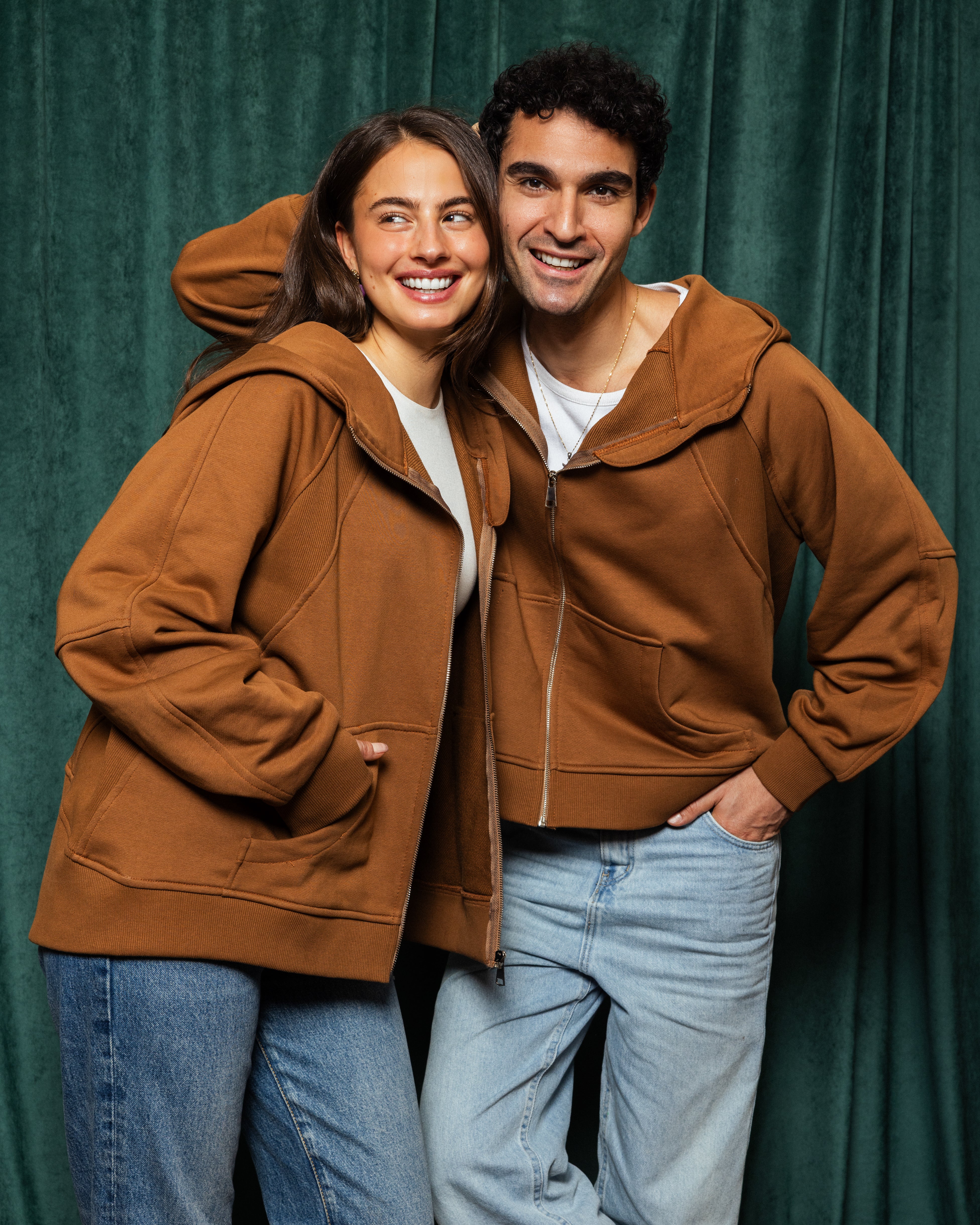 Midnight Zip Relaxed Hoodie Brandy Brown - Adults