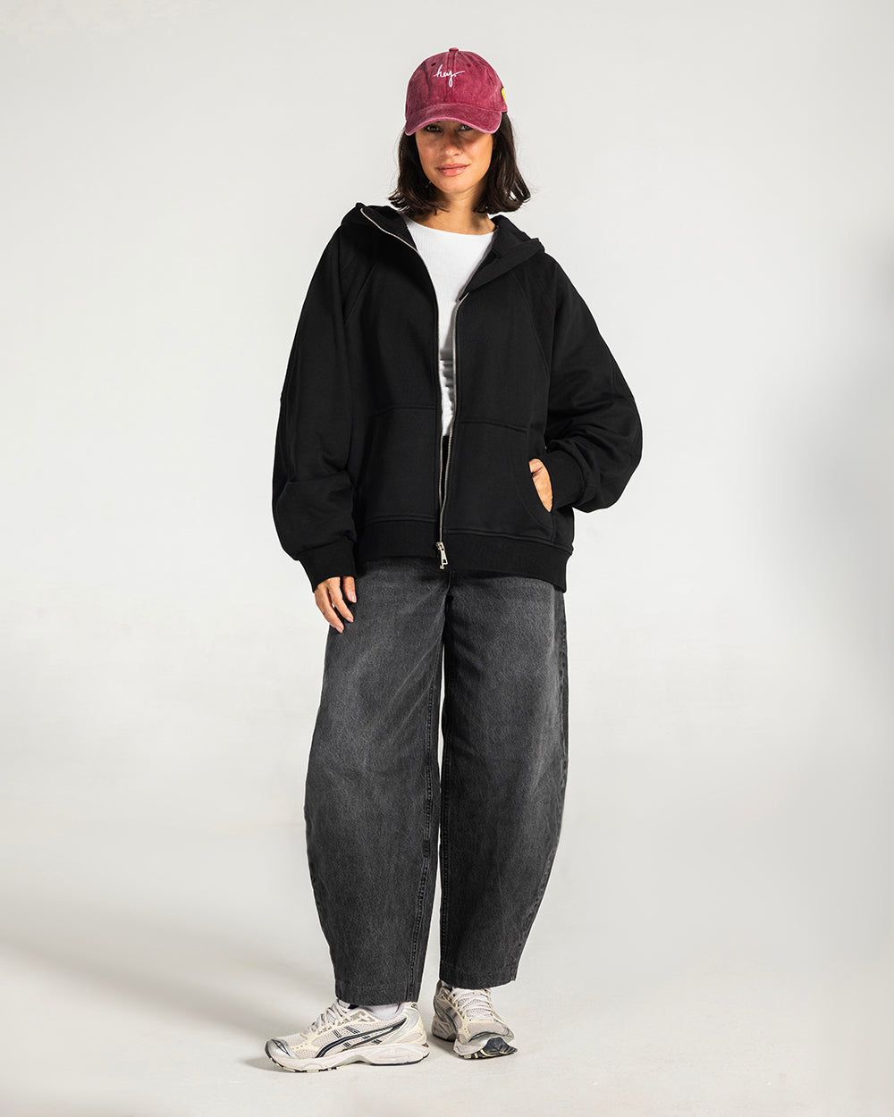 Midnight Zip Relaxed Hoodie