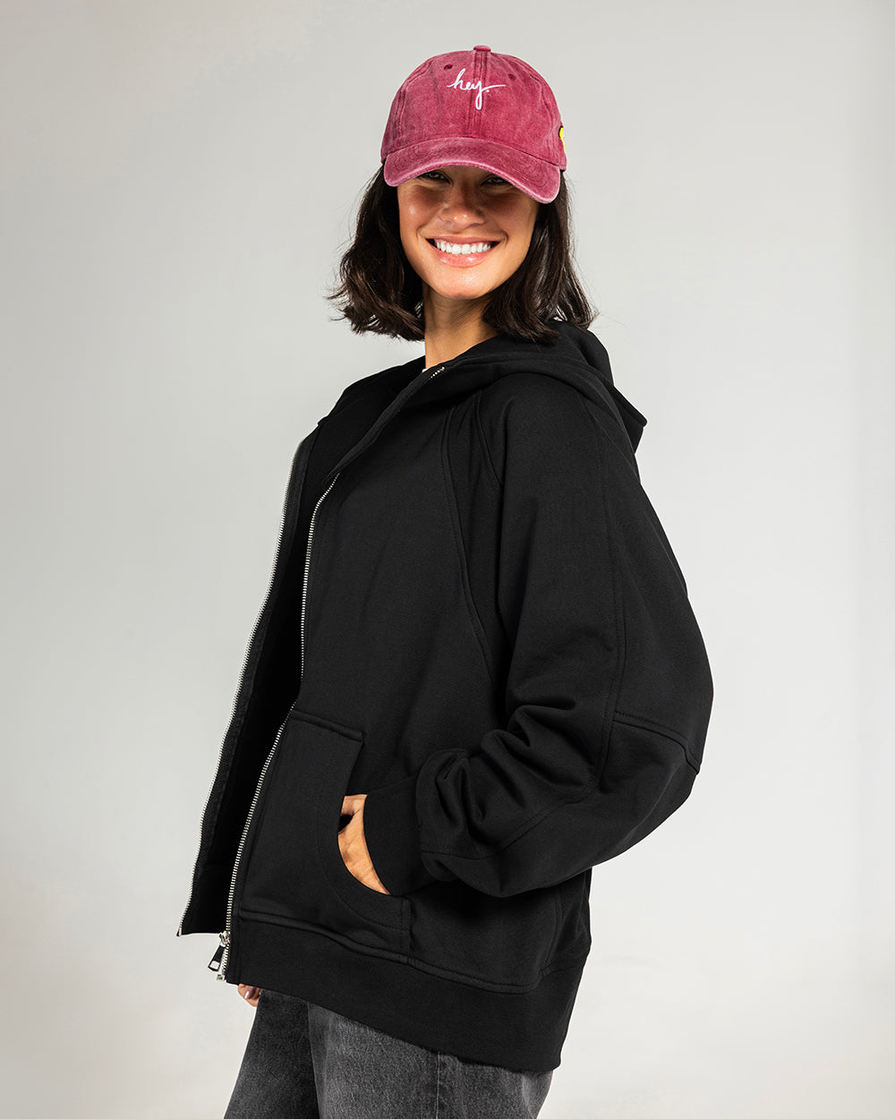 Midnight Zip Relaxed Hoodie