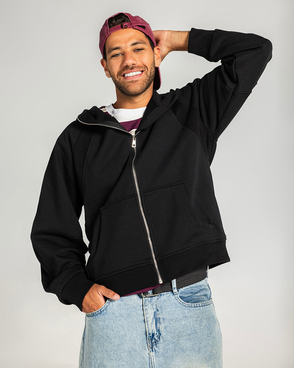 Midnight Zip Relaxed Hoodie